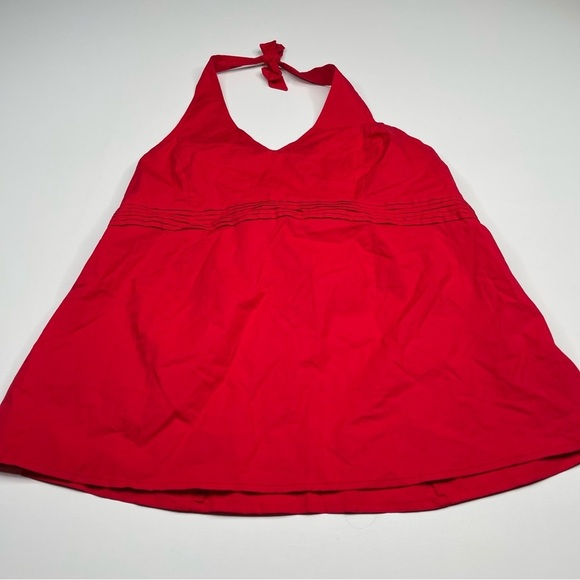 Motherhood Maternity Halter Top Red Low Back V Neck Summer Vacation Beach New - Picture 2 of 12